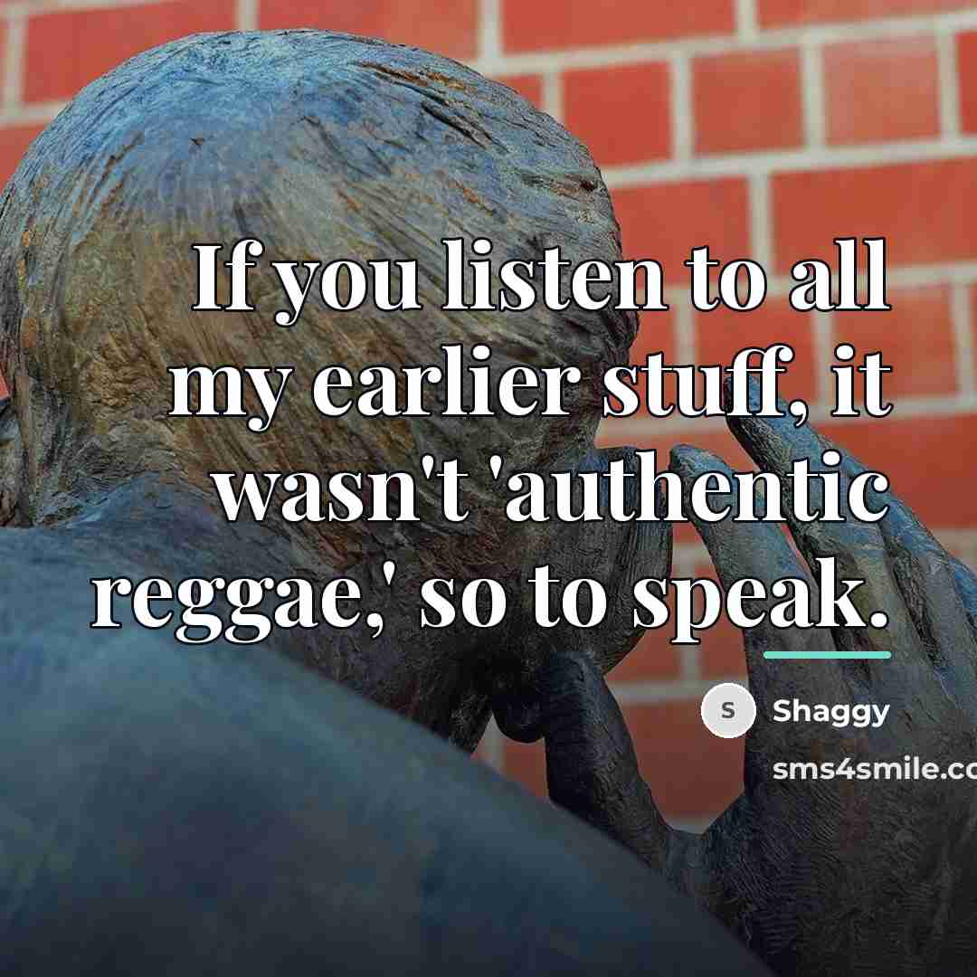 “If you listen to all my earlier stuff, it wasn't…” quote by Shaggy