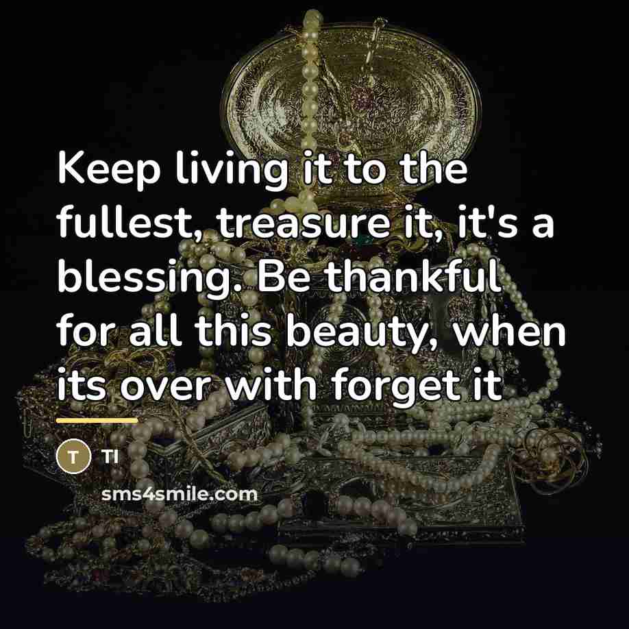 “Keep living it to the fullest, treasure it, it's a…” quote by TI