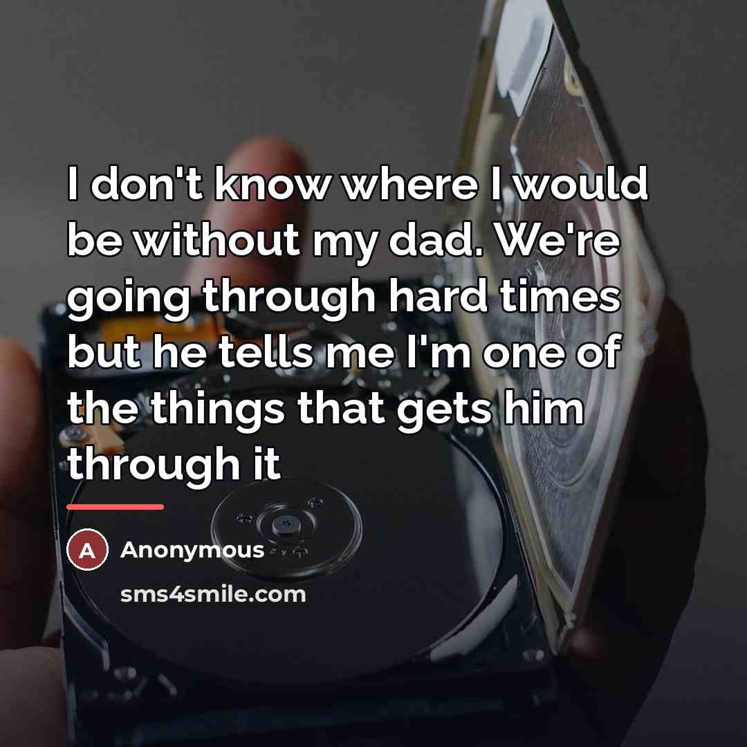 “I don't know where I would be without my dad.…” quote by Anonymous