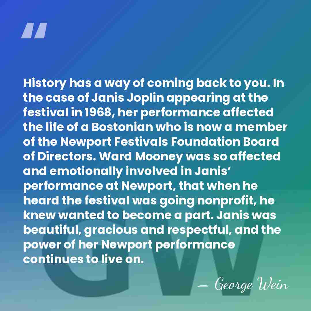 History has a way of coming back to you. In the case&hellip; - George Wein