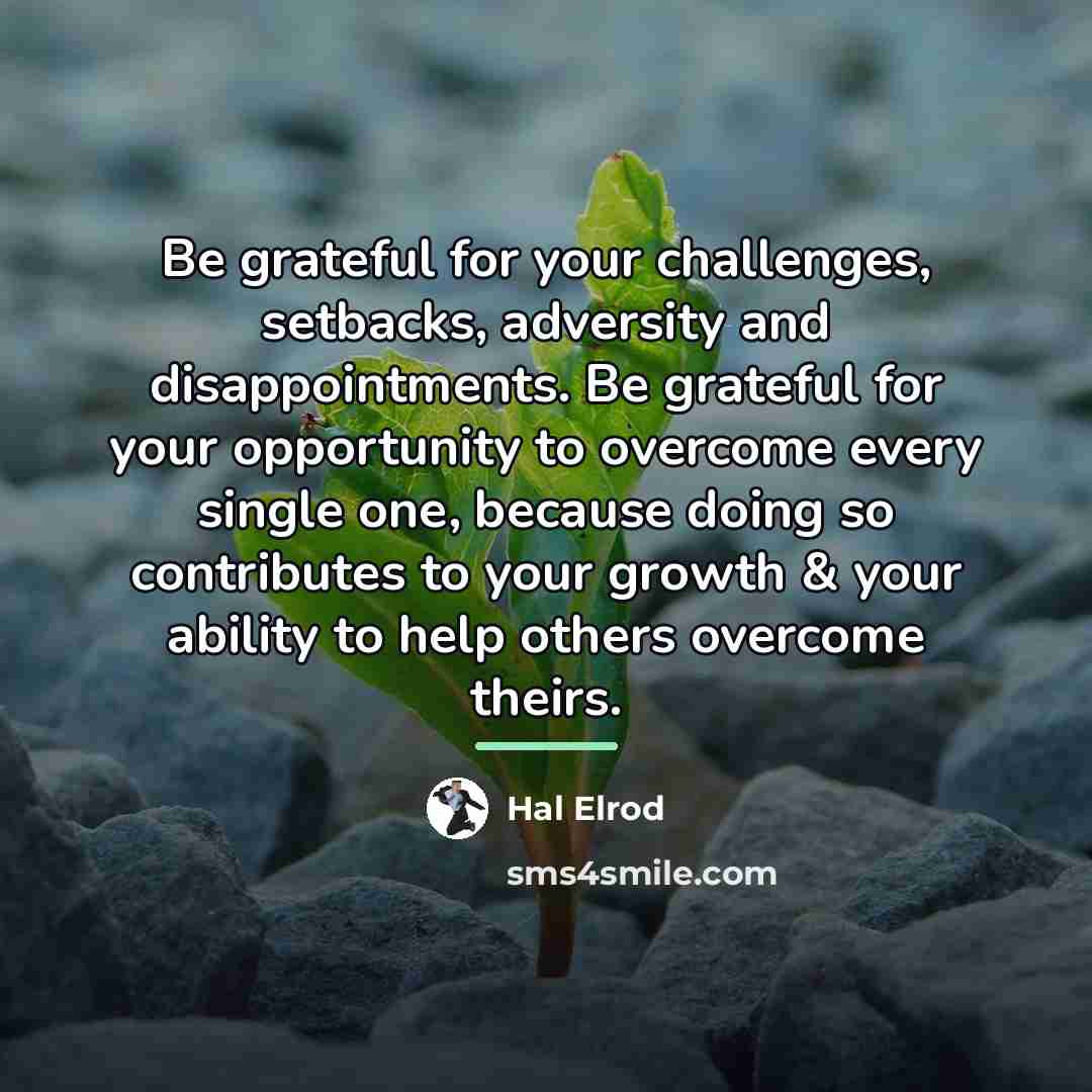 “Be grateful for your challenges, setbacks, adversity and disappointments. Be…” quote by Hal Elrod