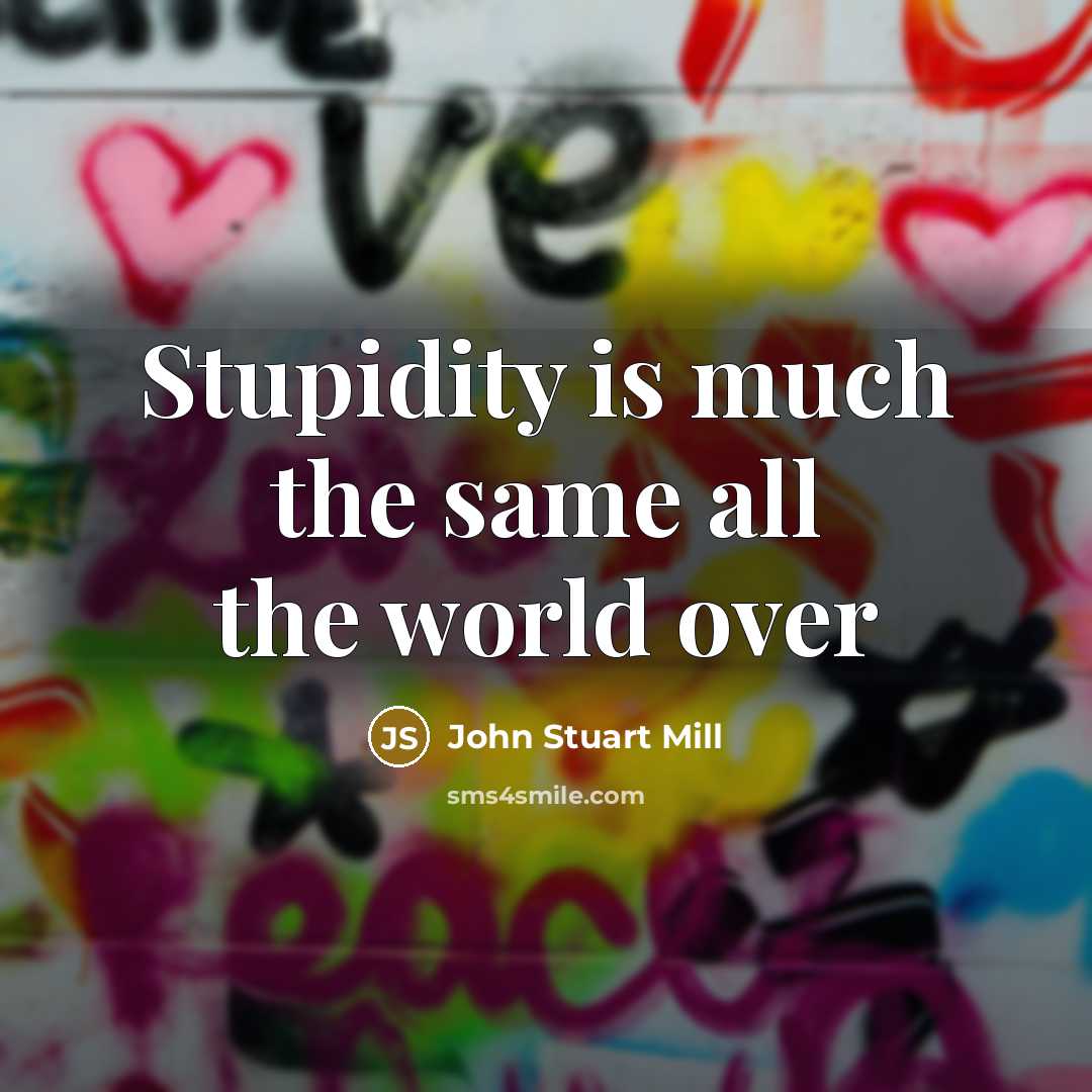 “Stupidity is much the same all the world over…” quote by John Stuart Mill