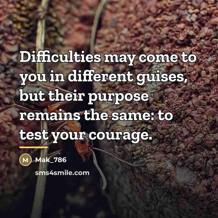 “Difficulties may come to you in different guises, but their…” quote by Mak_786