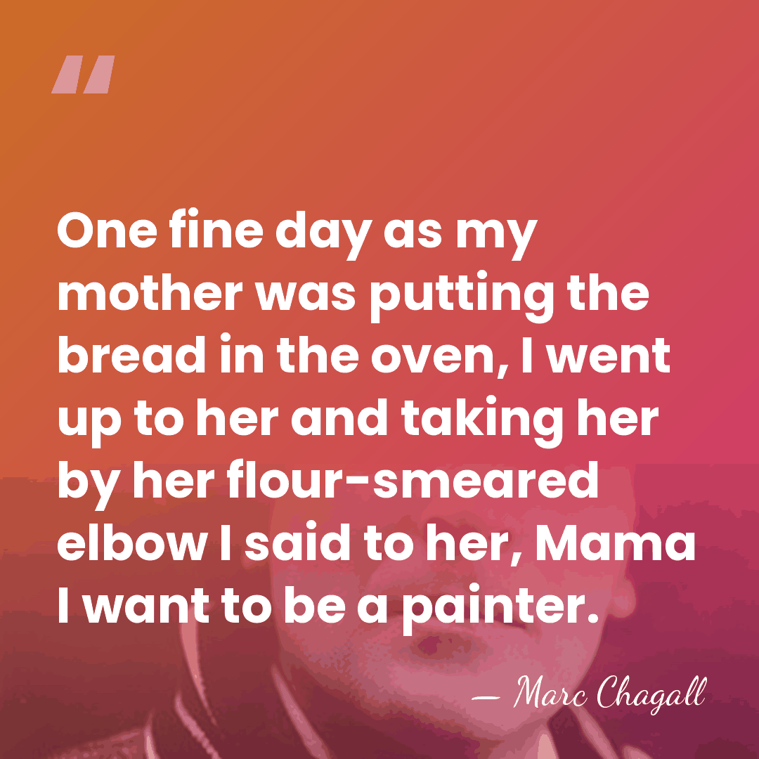 One fine day as my mother was putting the bread in the&hellip; - Marc Chagall