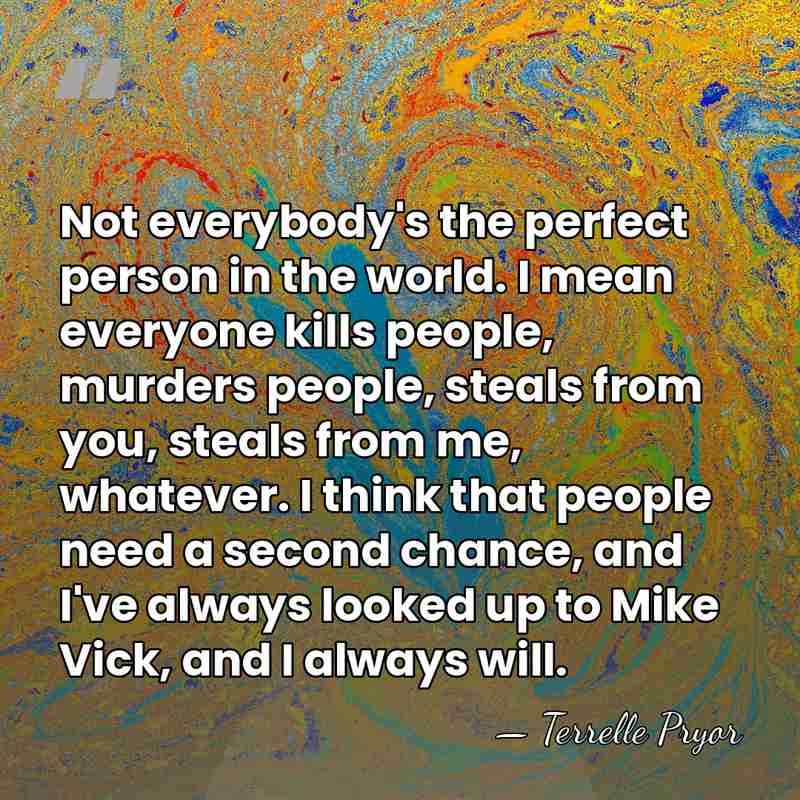 Not everybody's the perfect person in the world. I mean everyone kills&hellip; - Terrelle Pryor