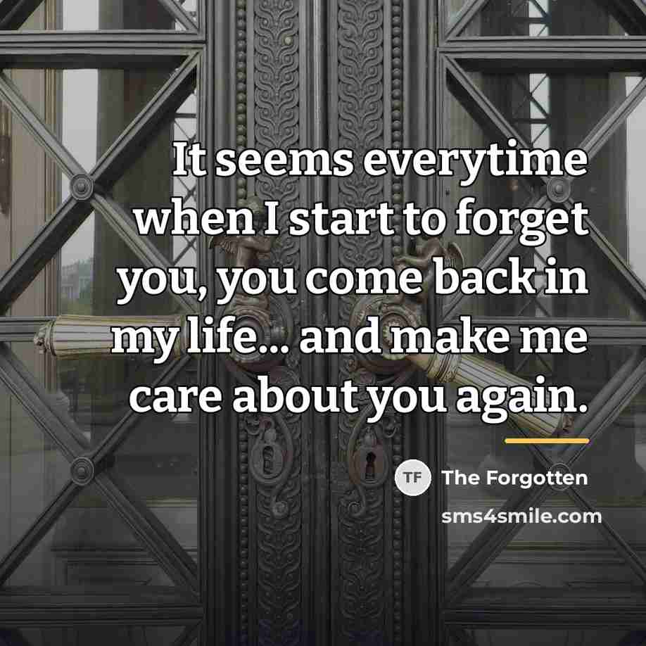 “It seems everytime when I start to forget you, you…” quote by The Forgotten