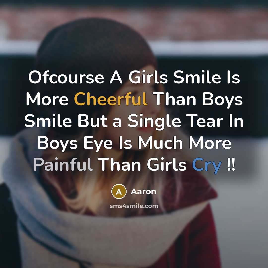 “Ofcourse A Girls Smile Is More Cheerful Than Boys Smile…” quote by AaRon