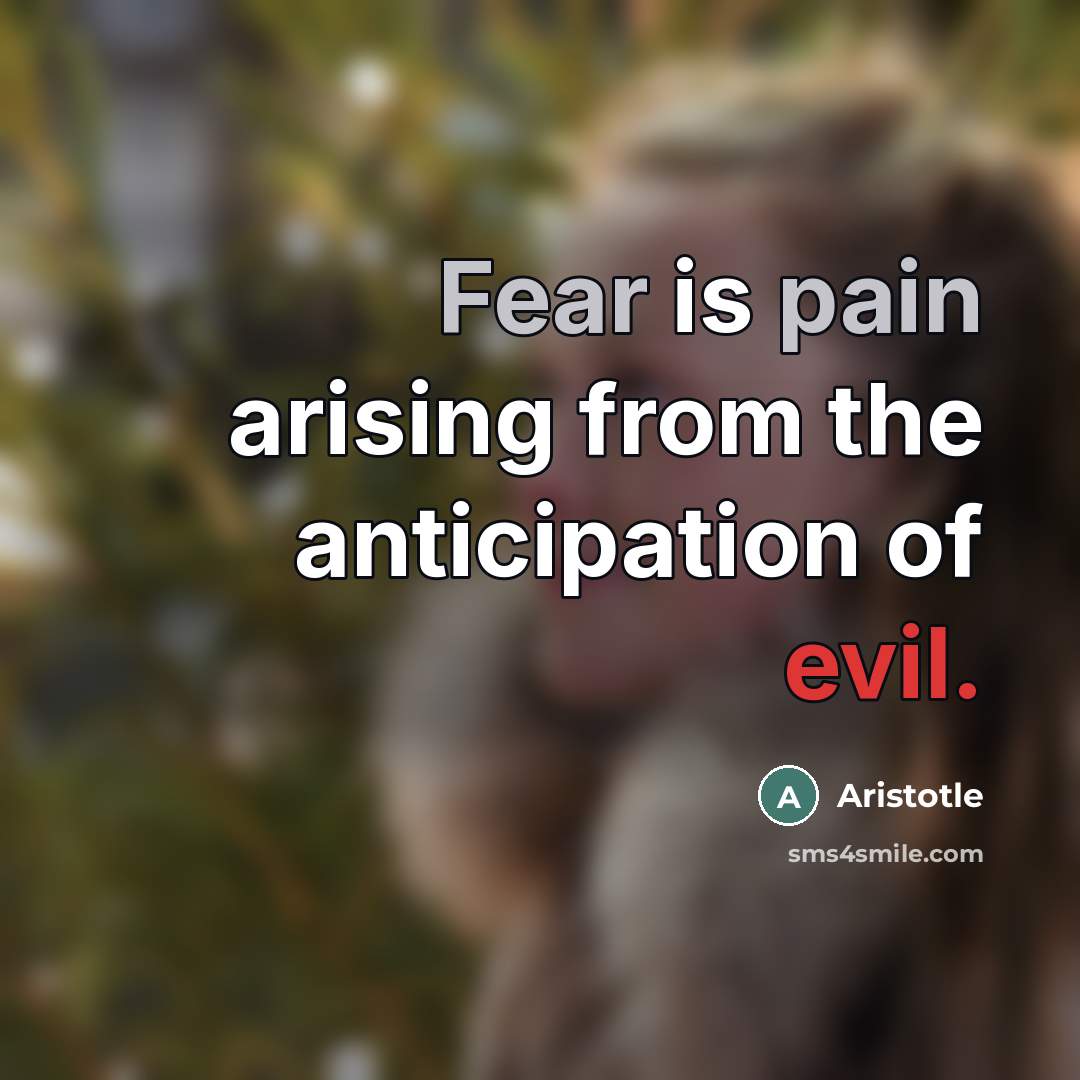 “Fear is pain arising from the anticipation of evil.…” quote by Aristotle