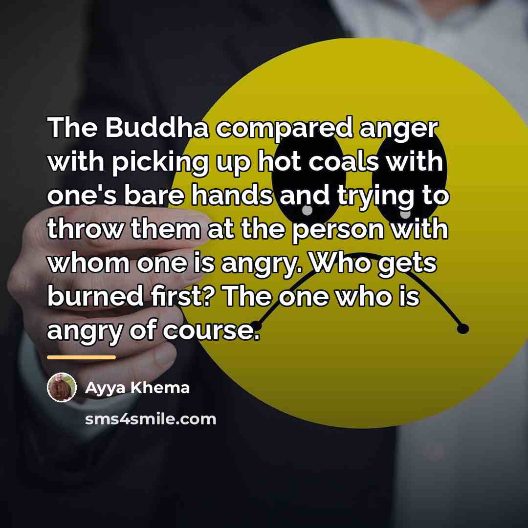 “The Buddha compared anger with picking up hot coals with…” quote by Ayya Khema