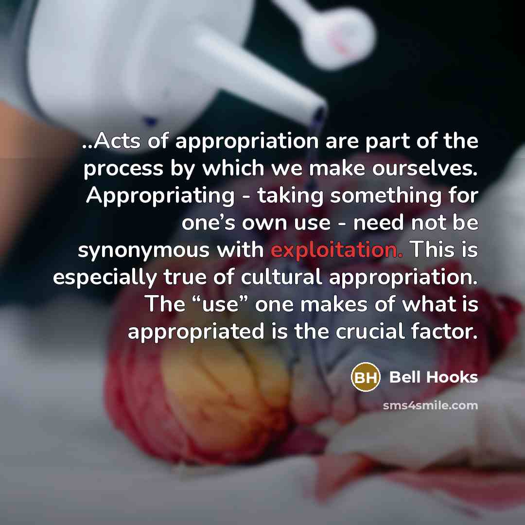 “..Acts of appropriation are part of the process by which…” quote by Bell Hooks