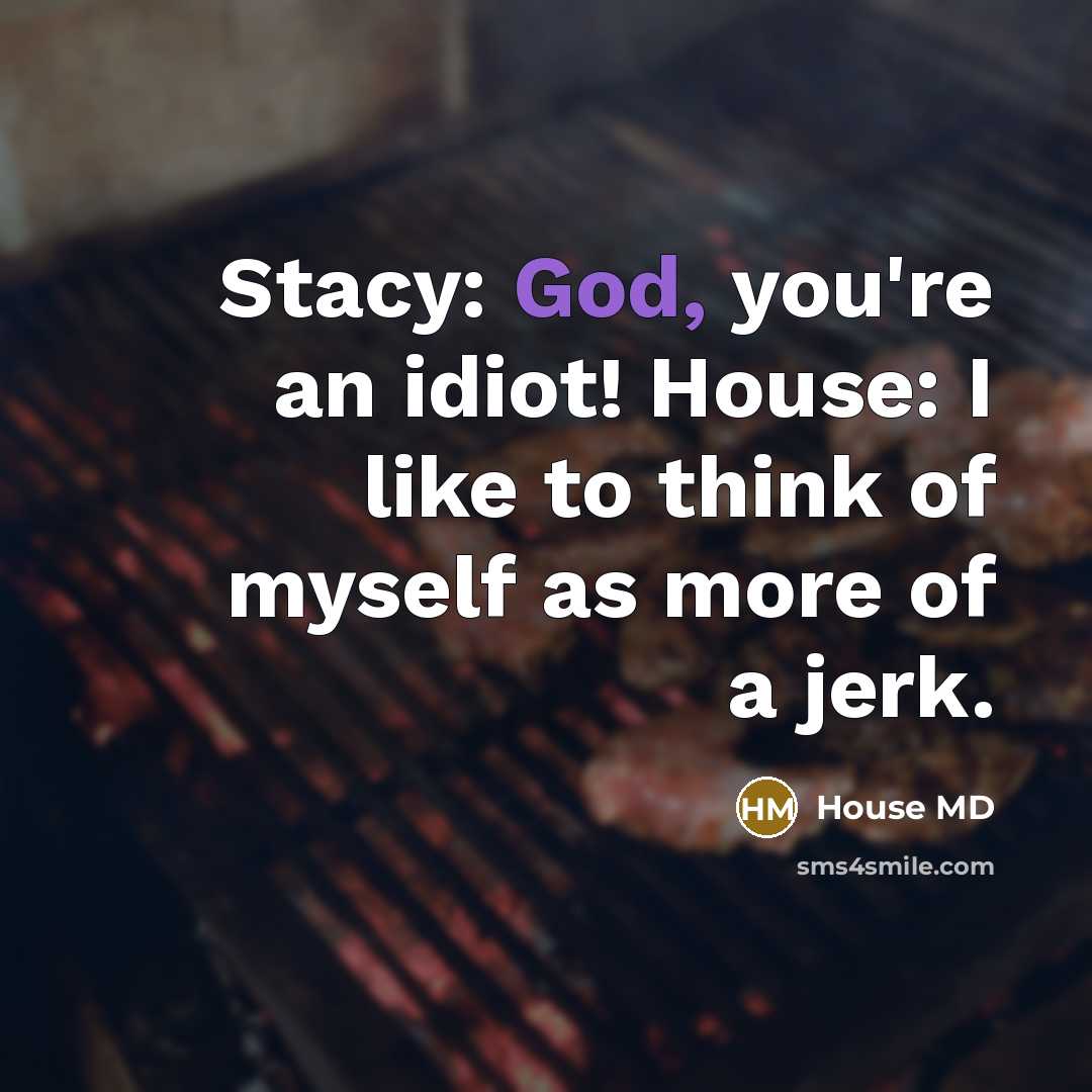 “Stacy: God, you're an idiot! House: I like to think…” quote by House MD
