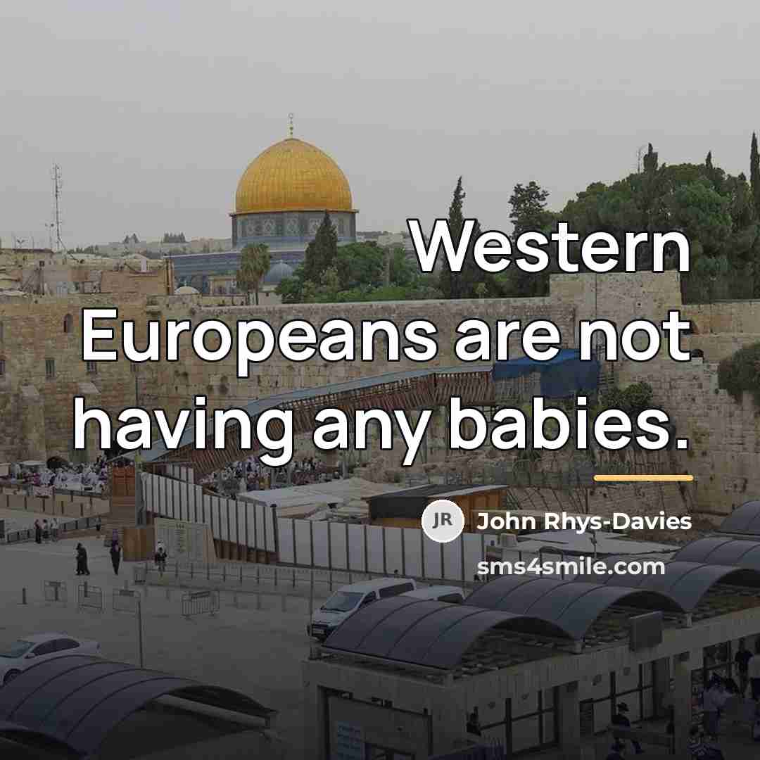 “Western Europeans are not having any babies.…” quote by John Rhys-Davies