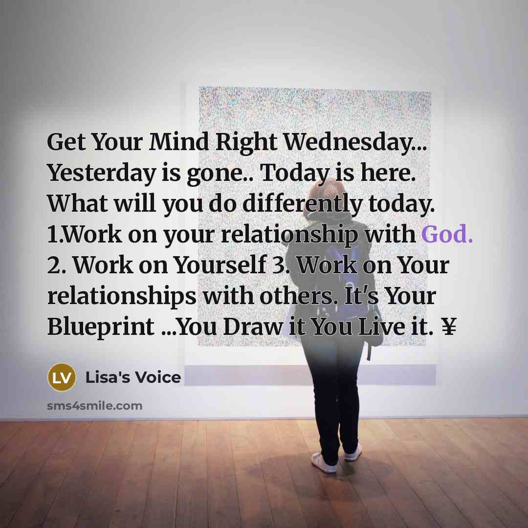 “Get Your Mind Right Wednesday... Yesterday is gone.. Today is…” quote by Lisa's Voice