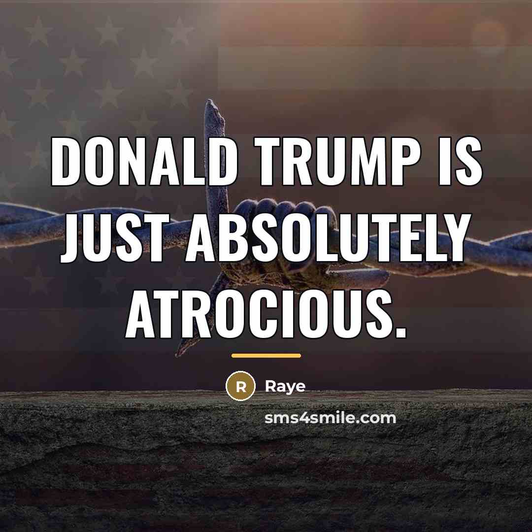 “Donald Trump is just absolutely atrocious.…” quote by Raye