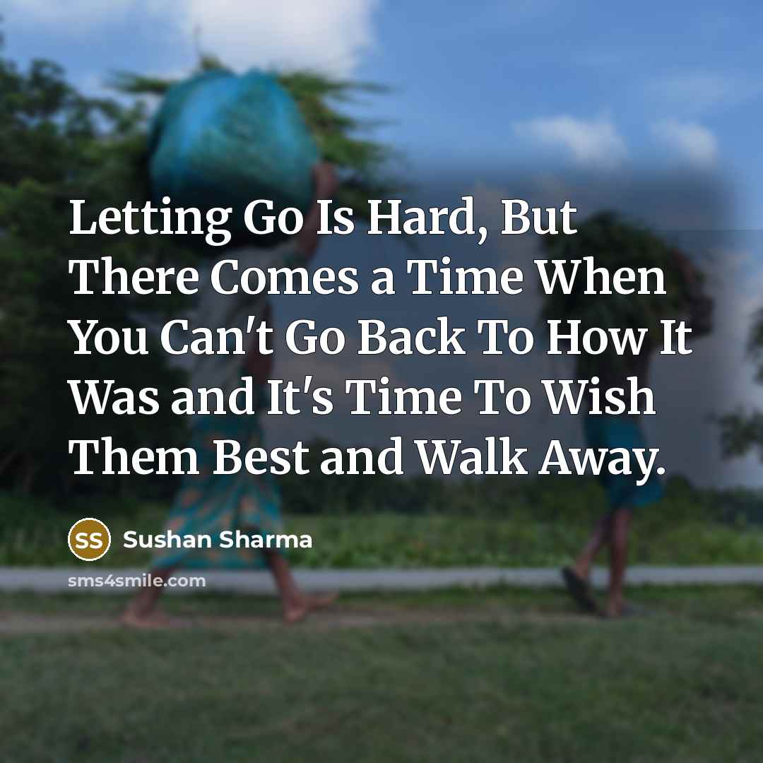 “Letting Go Is Hard, But There Comes a Time When…” quote by Sushan Sharma
