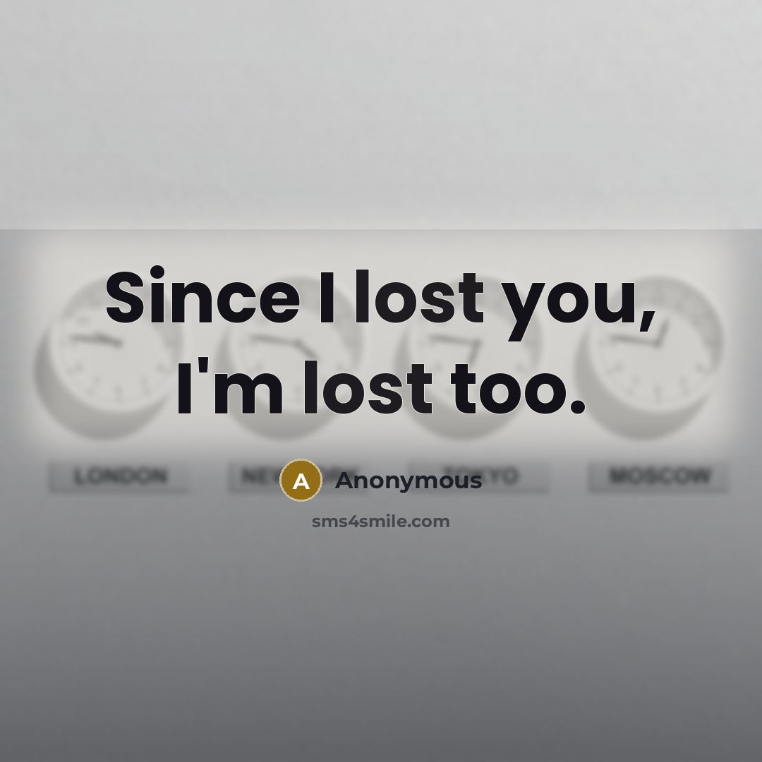“Since I lost you, I'm lost too.” quote by Anonymous