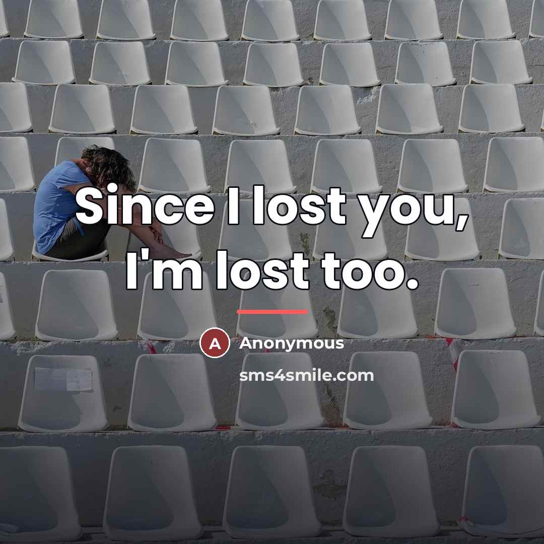 “Since I lost you, I'm lost too.…” quote by Anonymous