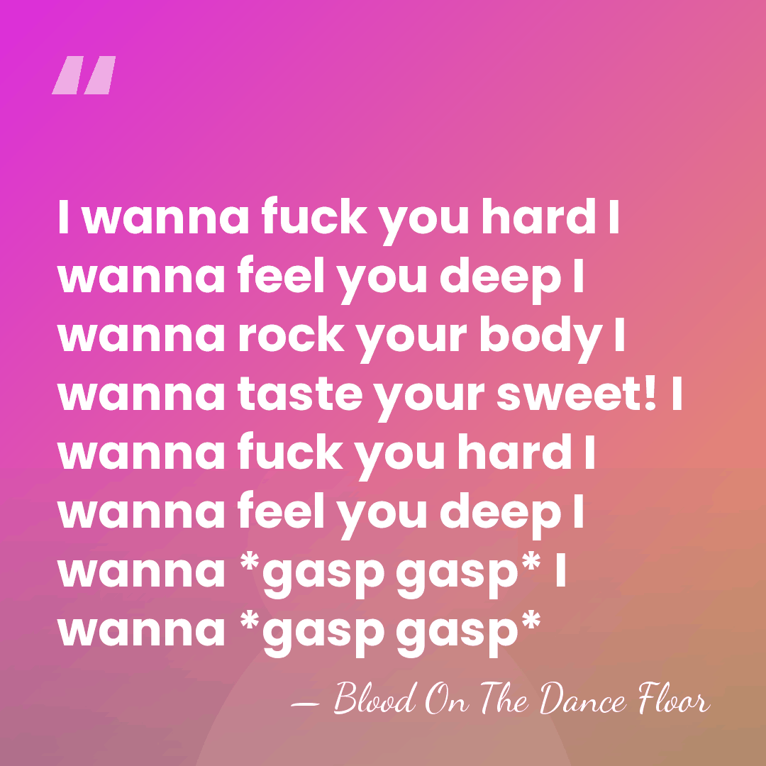 I wanna fuck you hard I wanna feel you deep I wanna&hellip; - Blood On The Dance Floor