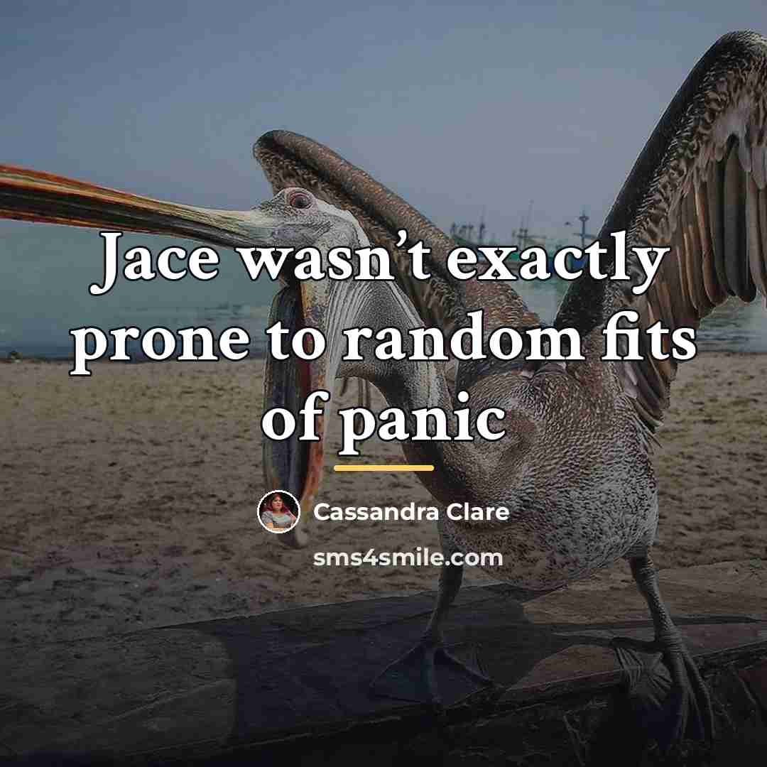“Jace wasn’t exactly prone to random fits of panic…” quote by Cassandra Clare