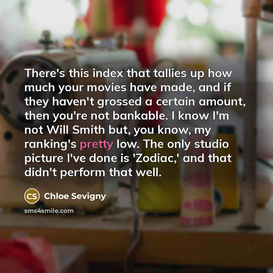 “There's this index that tallies up how much your movies…” quote by Chloe Sevigny