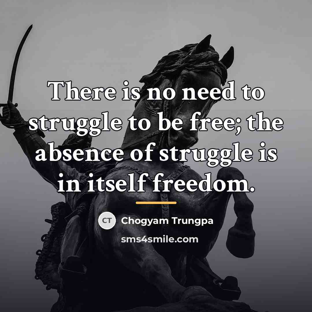 “There is no need to struggle to be free; the…” quote by Chogyam Trungpa