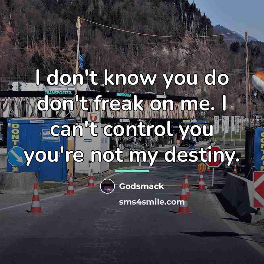 “I don't know you do don't freak on me. I…” quote by Godsmack