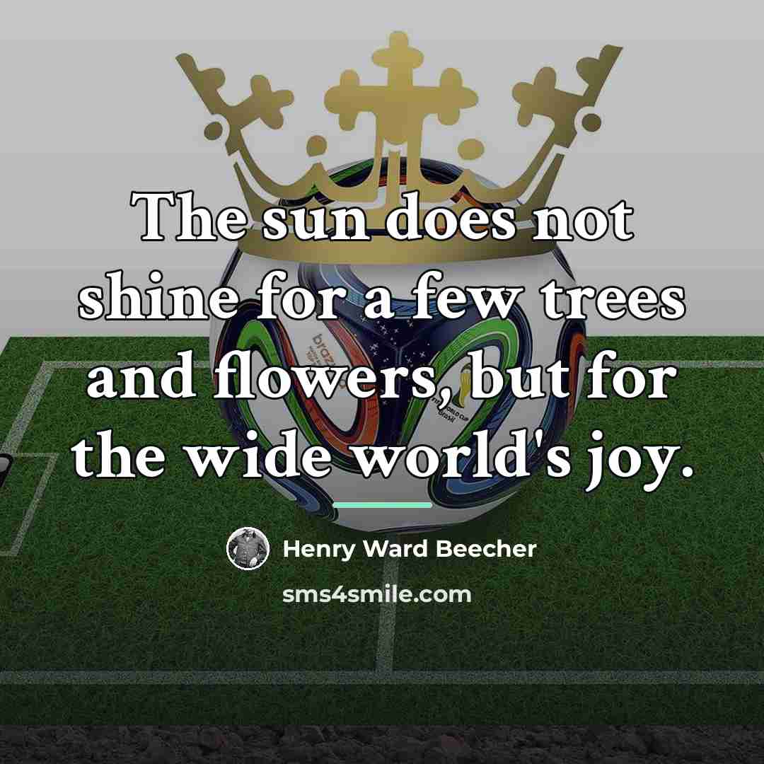 “The sun does not shine for a few trees and…” quote by Henry Ward Beecher
