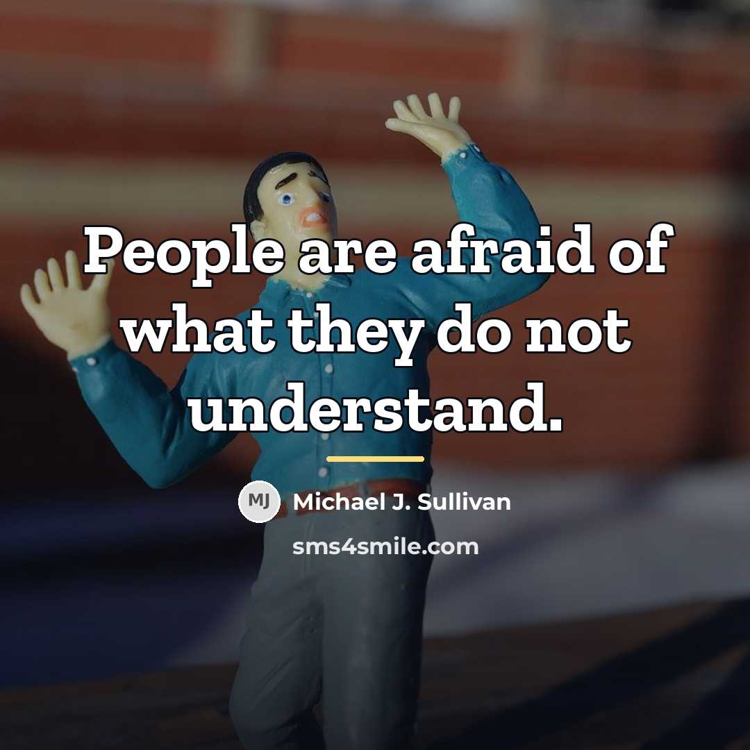 “People are afraid of what they do not understand.…” quote by Michael J. Sullivan