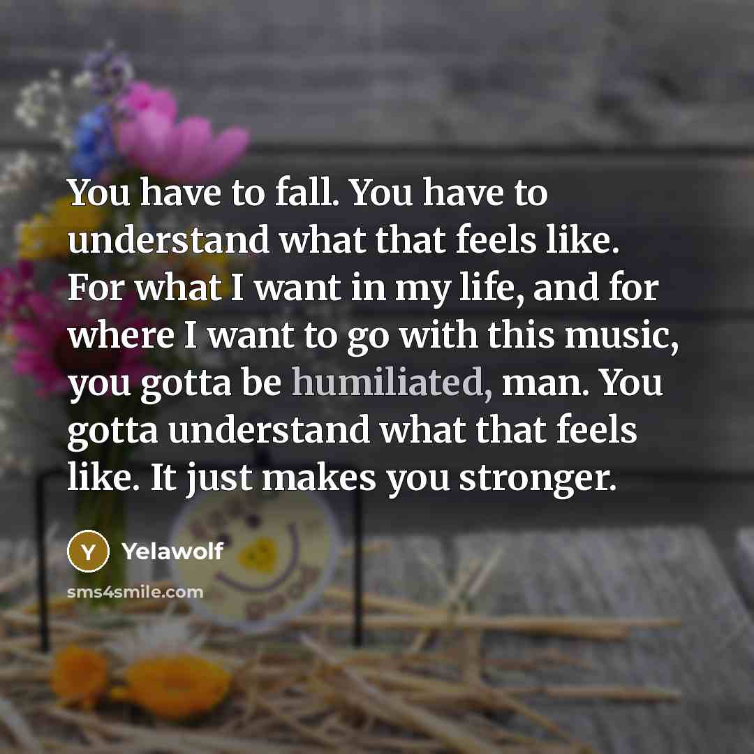 “You have to fall. You have to understand what that…” quote by Yelawolf