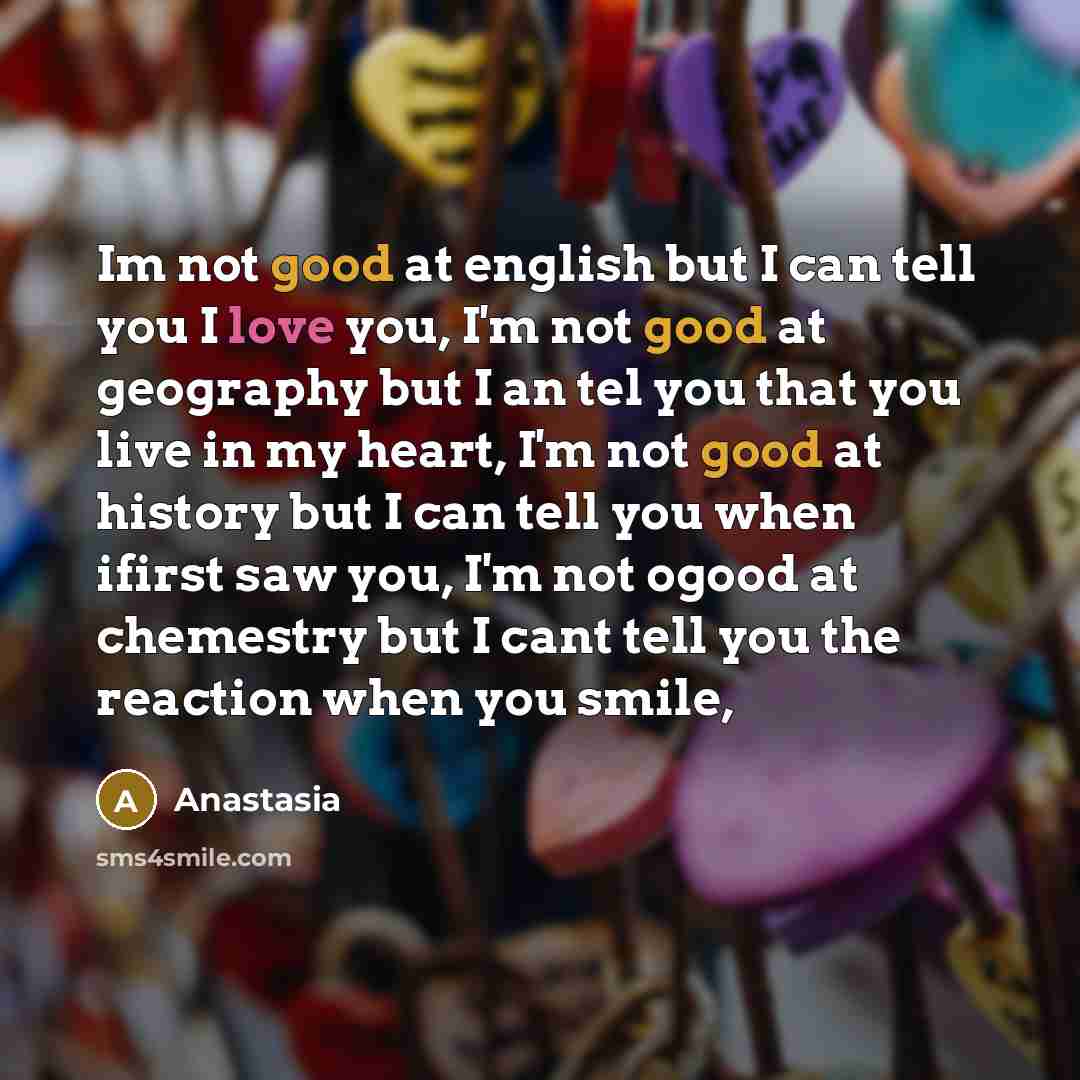“Im not good at english but I can tell you…” quote by Anastasia