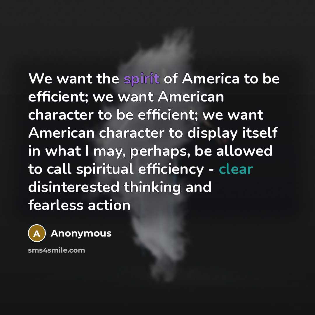 “We want the spirit of America to be efficient; we…” quote by Anonymous