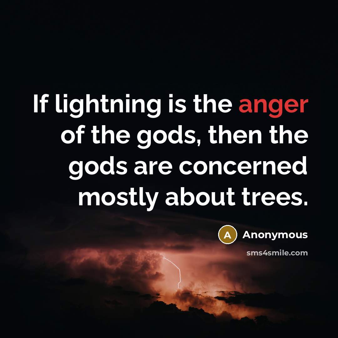 “If lightning is the anger of the gods, then the…” quote by Anonymous