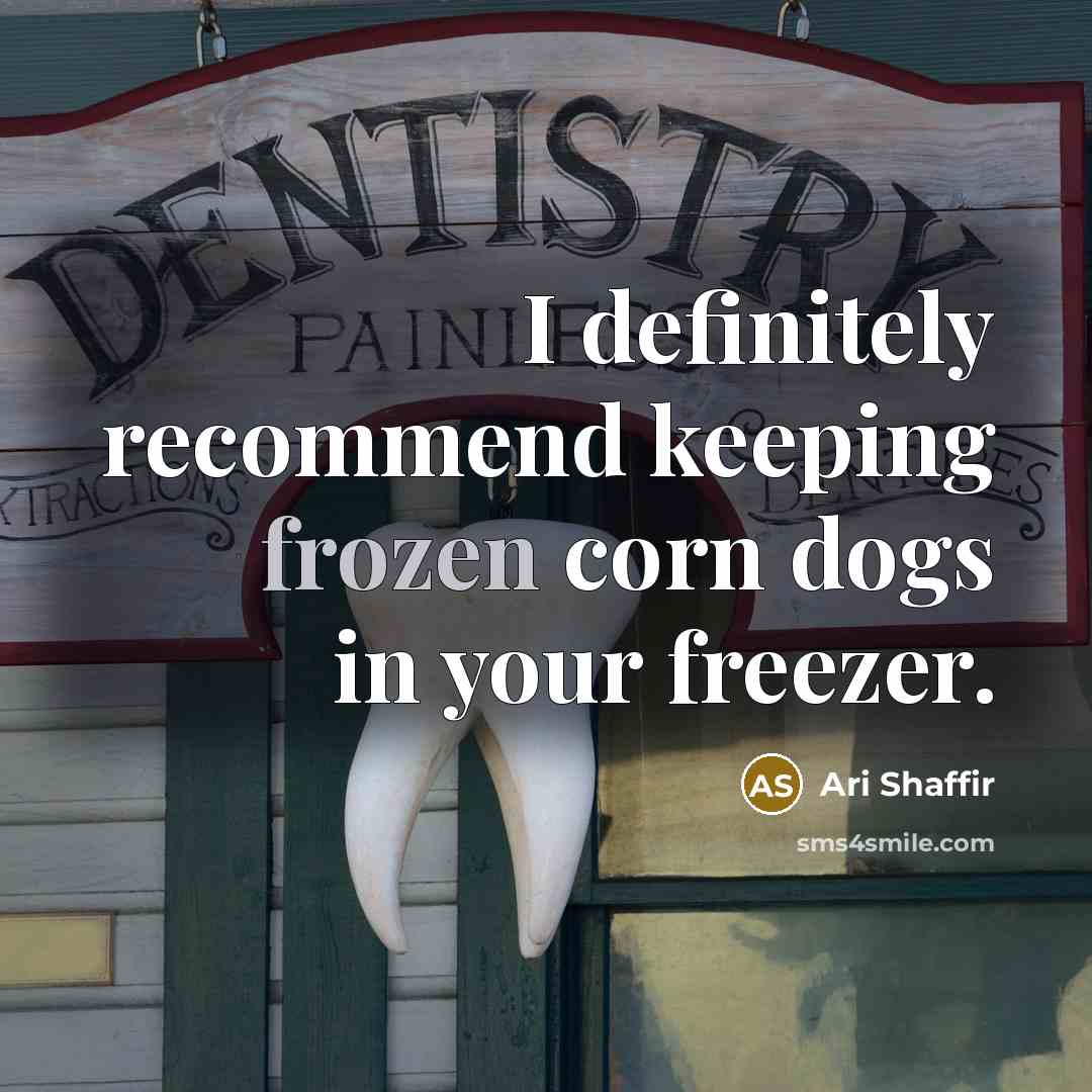 “I definitely recommend keeping frozen corn dogs in your freezer.…” quote by Ari Shaffir