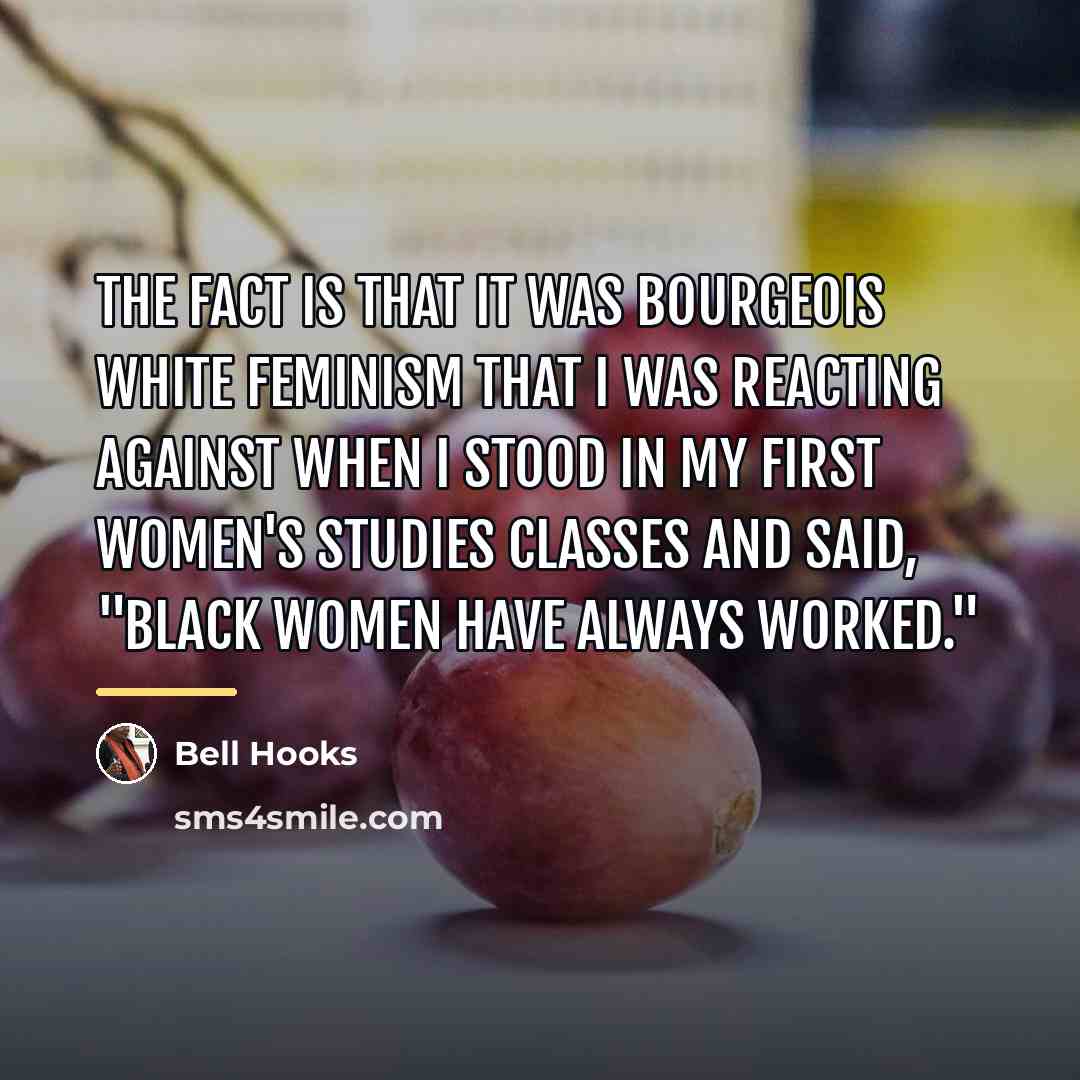 “The fact is that it was bourgeois white feminism that…” quote by Bell Hooks