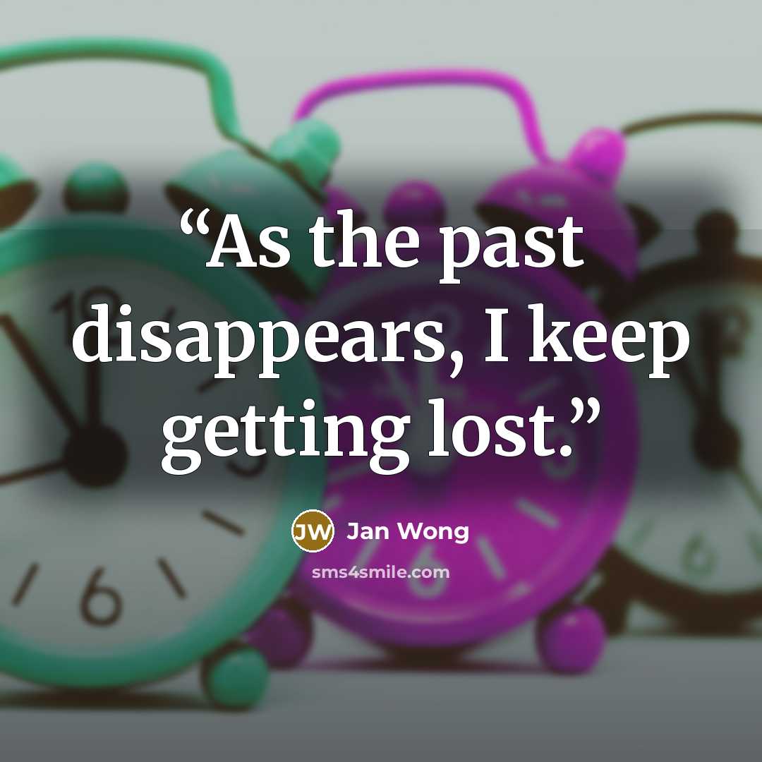 “As the past disappears, I keep getting lost.” quote by Jan Wong