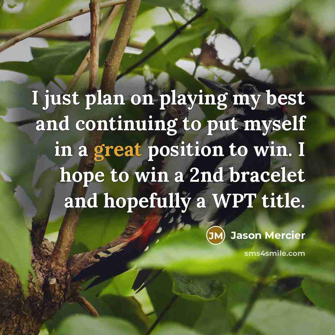 “I just plan on playing my best and continuing to…” quote by Jason Mercier