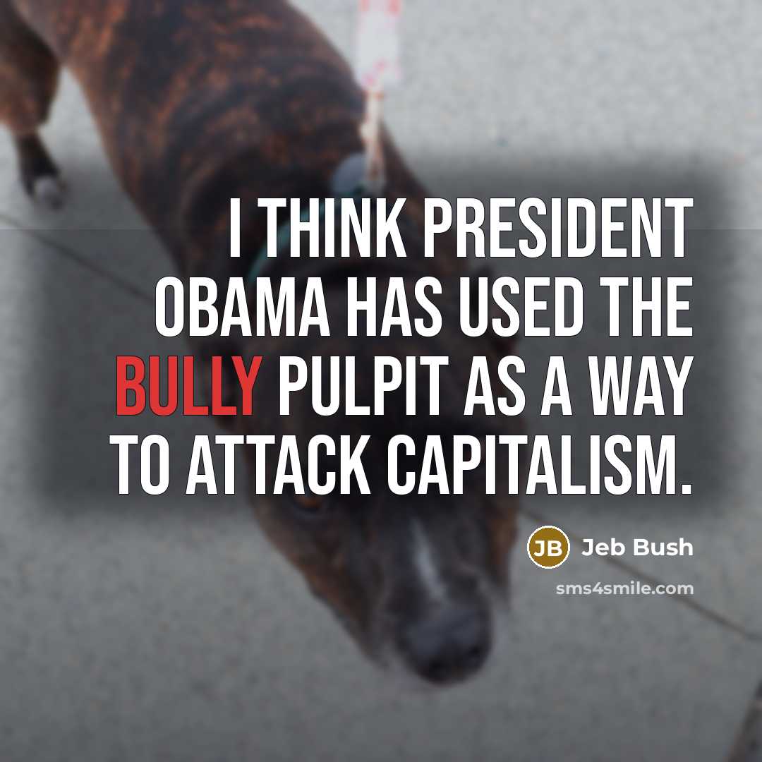 “I think President Obama has used the bully pulpit as…” quote by Jeb Bush
