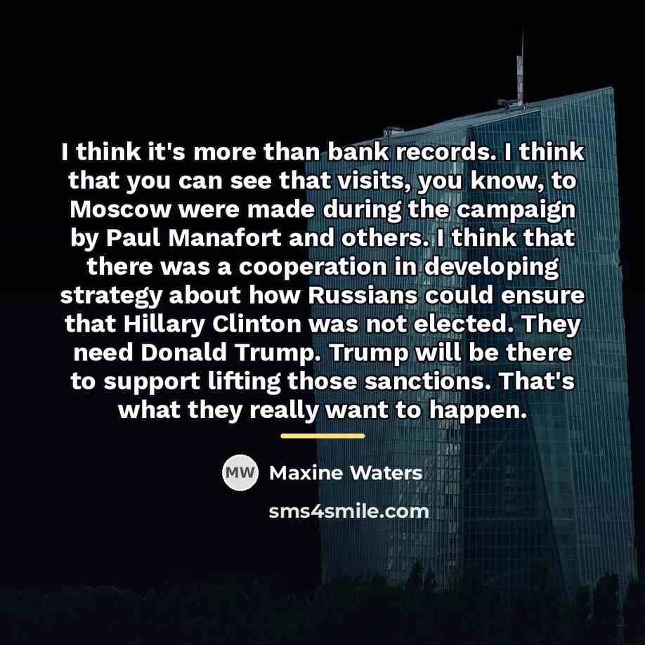“I think it's more than bank records. I think that…” quote by Maxine Waters