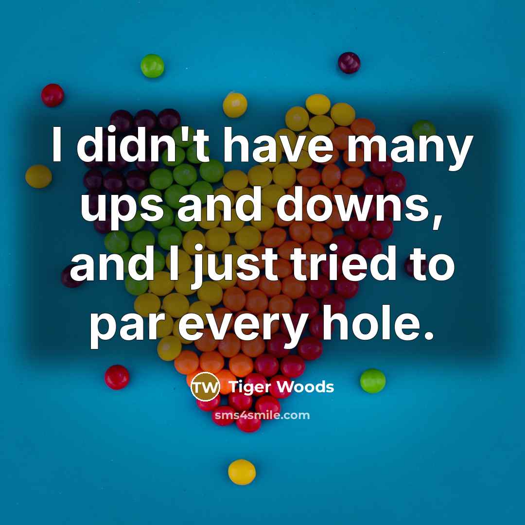 “I didn't have many ups and downs, and I just…” quote by Tiger Woods