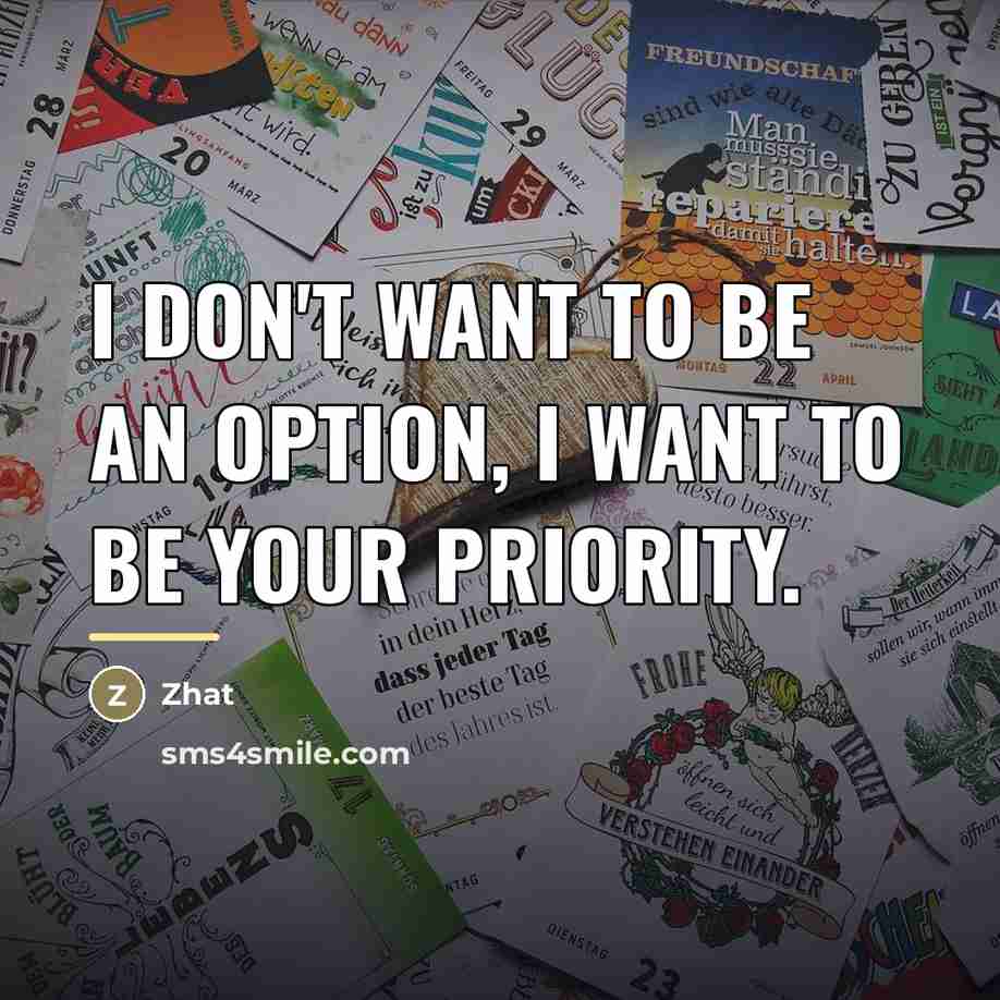 “I don't want to be an option, I want to…” quote by Zhat