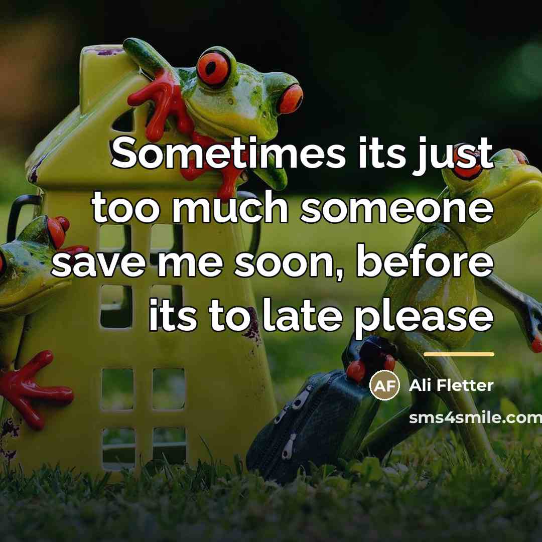 “Sometimes its just too much someone save me soon, before…” quote by Ali Fletter