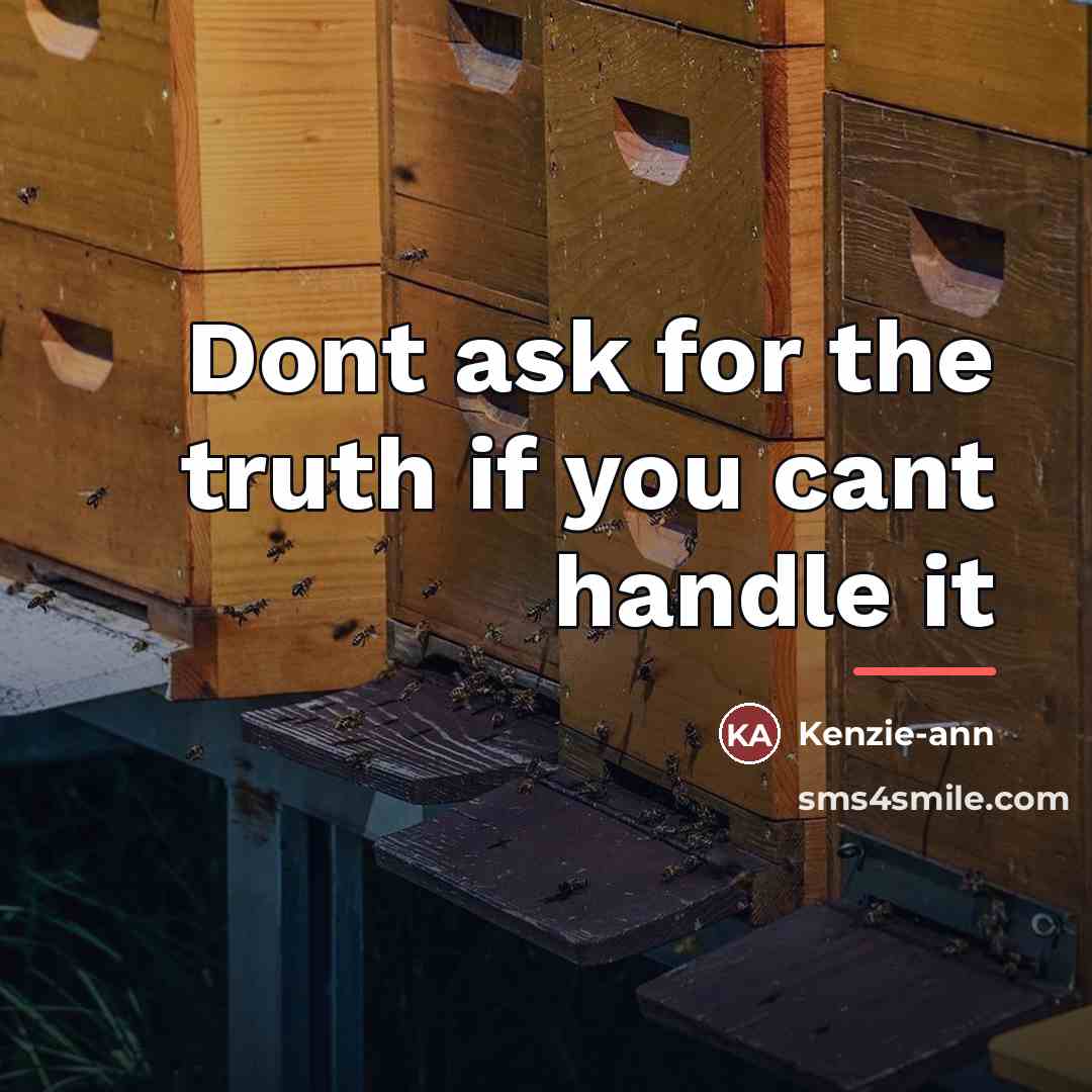 “Dont ask for the truth if you cant handle it…” quote by Kenzie-ann
