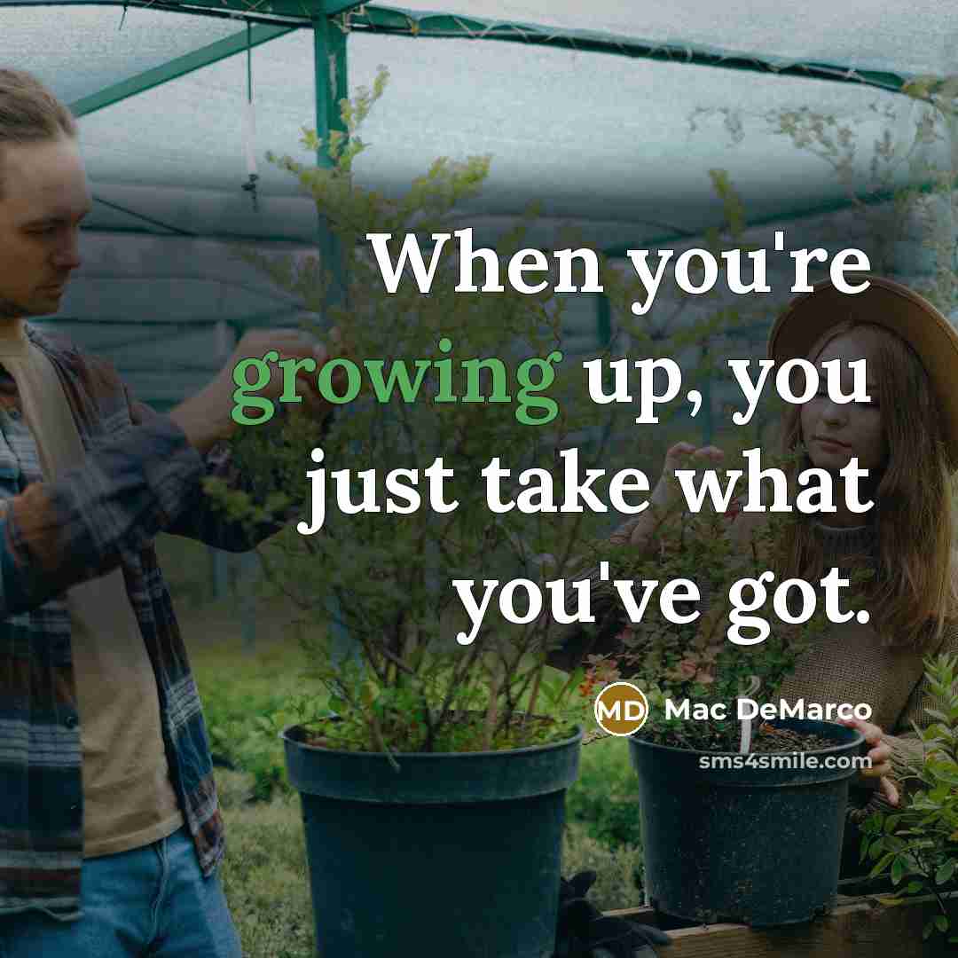 “When you're growing up, you just take what you've got.…” quote by Mac DeMarco