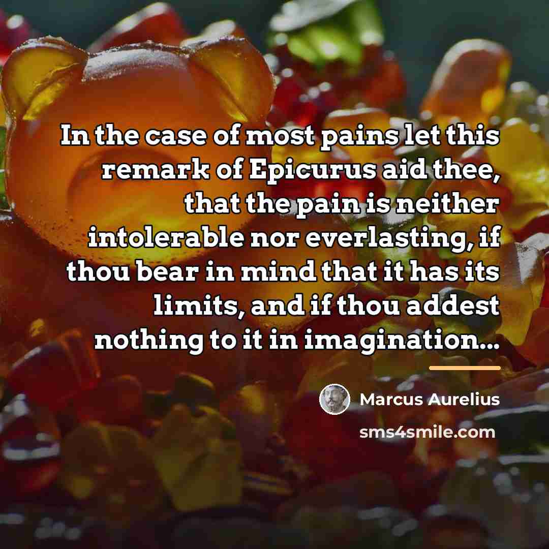 “In the case of most pains let this remark of…” quote by Marcus Aurelius