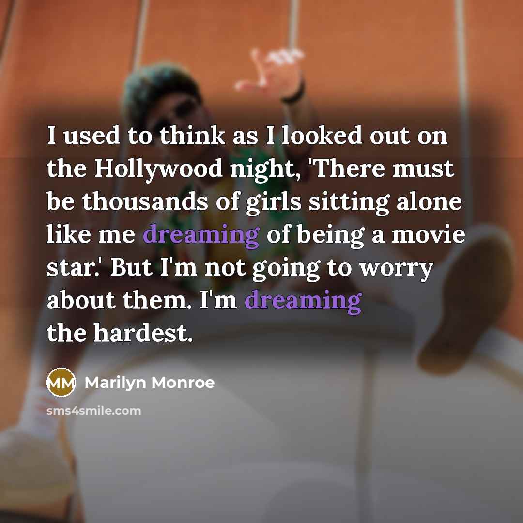 “I used to think as I looked out on the…” quote by Marilyn Monroe