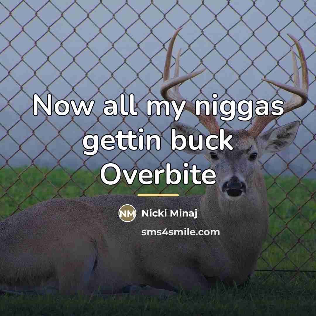 “Now all my niggas gettin buck Overbite…” quote by Nicki Minaj