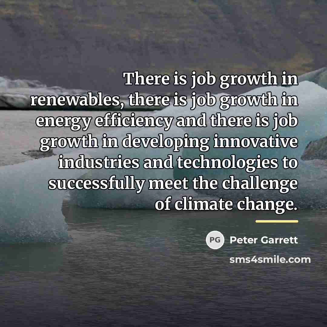 “There is job growth in renewables, there is job growth…” quote by Peter Garrett