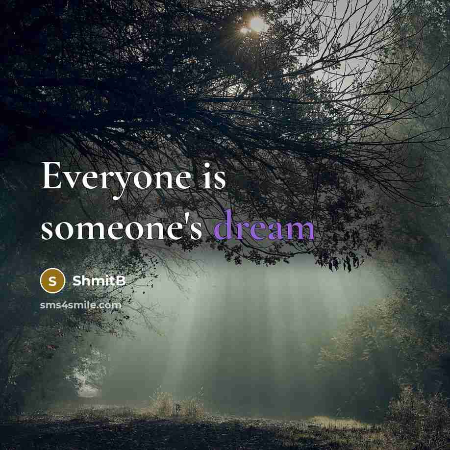 “Everyone is someone's dream” quote by ShmitB