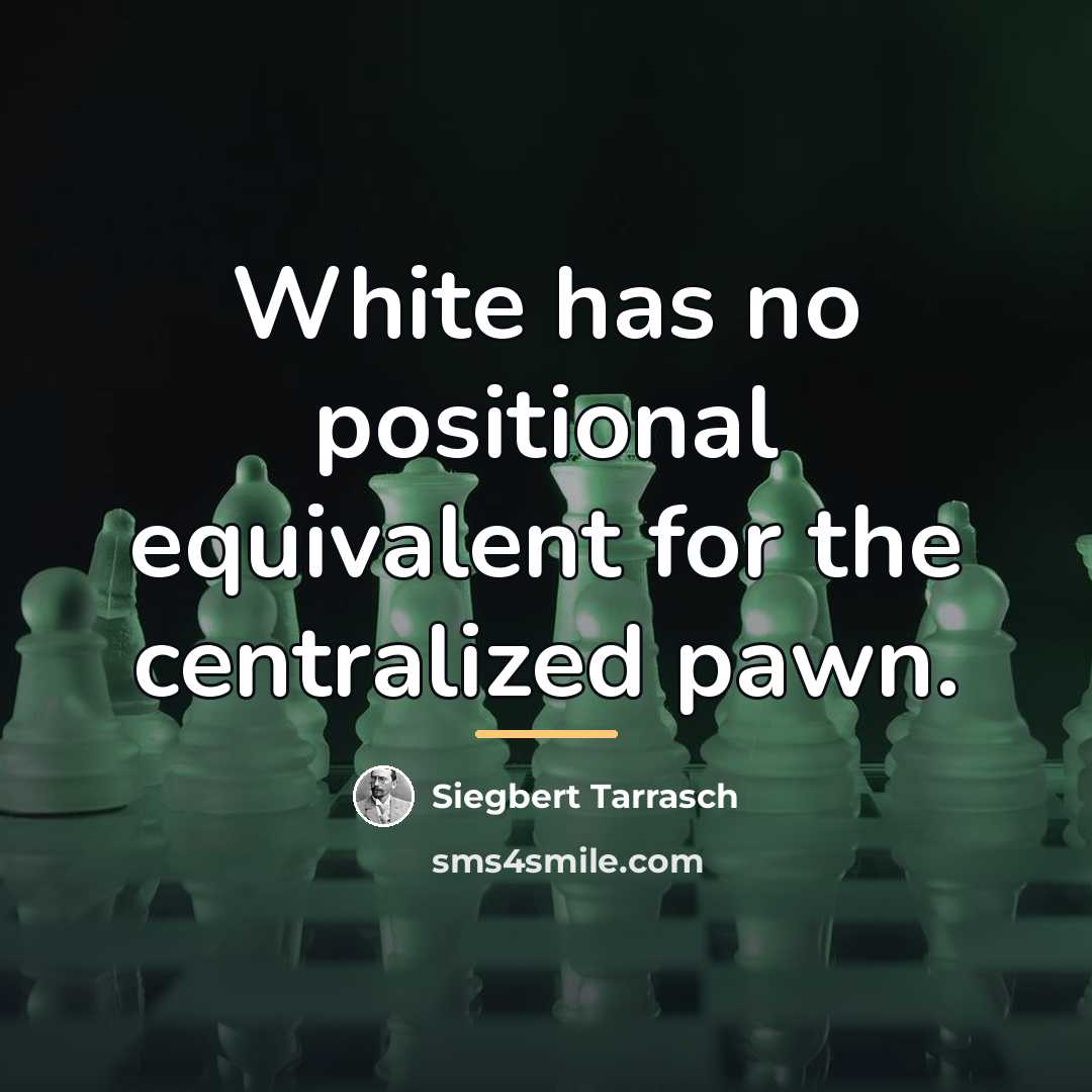 “White has no positional equivalent for the centralized pawn.…” quote by Siegbert Tarrasch