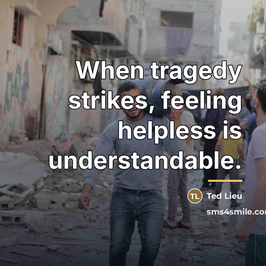 “When tragedy strikes, feeling helpless is understandable.…” quote by Ted Lieu